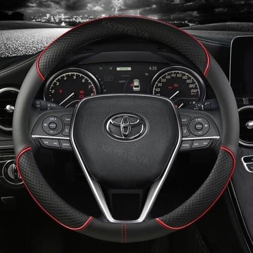 Leather Car Styling Steering Wheel Cover for Toyota Corolla Avensis Yaris Rav4 Hilux Auris 2013 2014 2015 Auto accessories