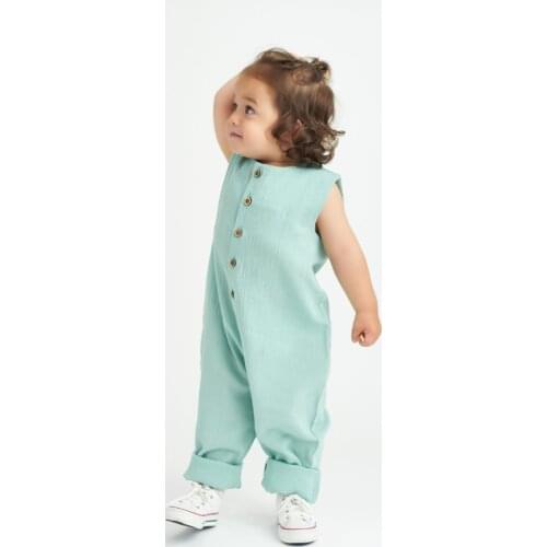 Unisex Kids Mint Green Sile Cloth Jumpsuit