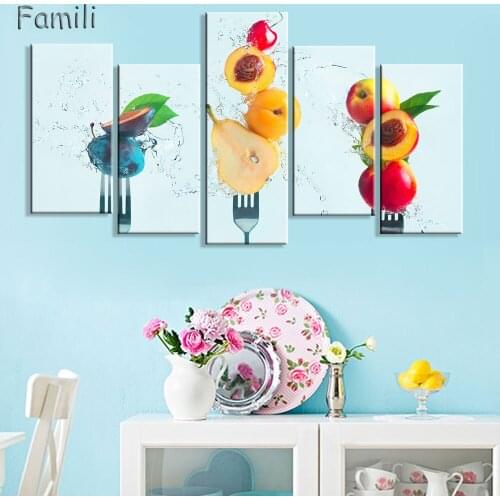 Fruits Canvas Painting Large Wall Pictures For Living Room Kitchen Wall Pictures Print On Canvas 5 Panel No Frame