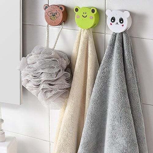 Creative Home Decoration Cartoon Animal Towel Tea Towel Storage Bathroom Kitchen Hanging Hook Pasting Wall Hook Tool Accessories