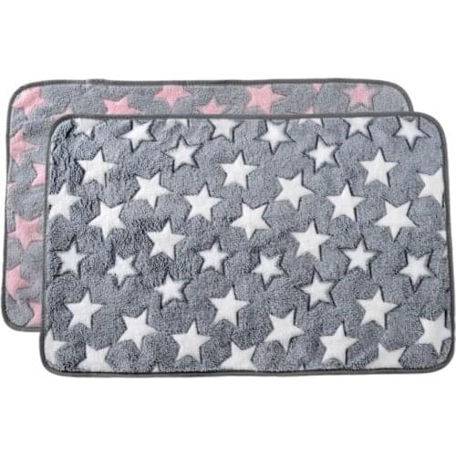 Pet Dogs Cats Bed Mat Blanket Soft Winter Warm Fleece Star Printed Design Pet Puppy Bed Sofa Cushion Cover Towel Pet Products
