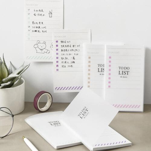 40 Sheets/Pad PP Frosted Memo Pads Self-adhesive To Do List Office School Note With Plasitc Hard Cover Small Planner