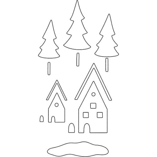 Metal Cutting Dies Wooden House Trees To Decorate For DIY Scrapbooking Embossing Album Paper Cards Dies 2021 New