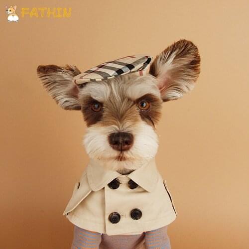 FATHIN Dog Clothes Soft Warm Clothing Pet Cat Clothing Cape Hat Pets Costume Trench S-XL