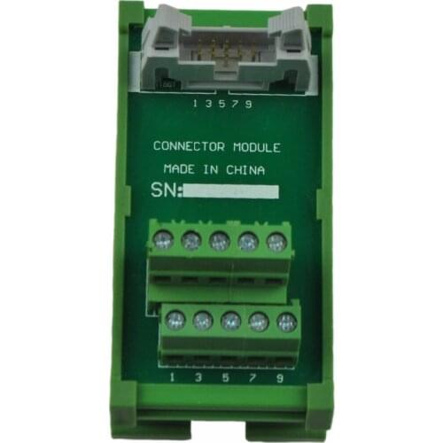 DIN Rail Mount 10P Screw Terminal Block Adapter Module