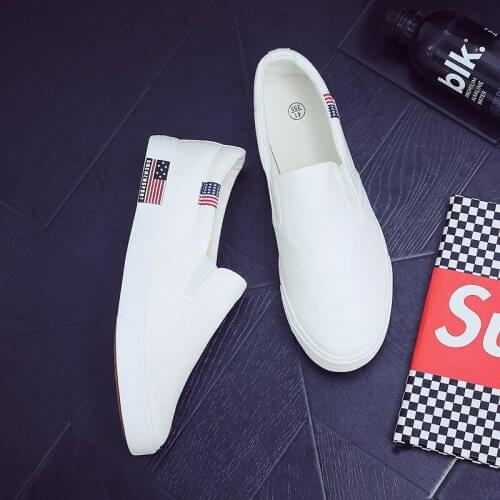Lovers spring large mens canvas shoes overshoot mens shoes Korean casual student white shoes trend