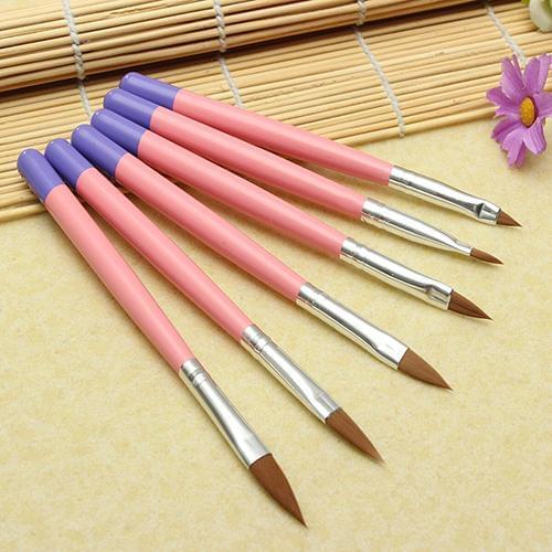 Hot 6Pcs Pro Acrylic Painting Drawing UV Gel DIY Brush Nail Art Pen Manicure Tool Set