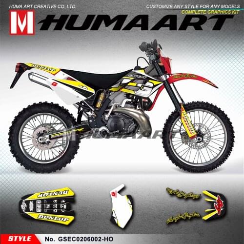 HUMAART MX Graphics Racing Sticker Kit Adhesive Wrap Deco for Gas Gas EC 125 200 250 300 2002 2003 2004 2005 2006 FSE 400 450