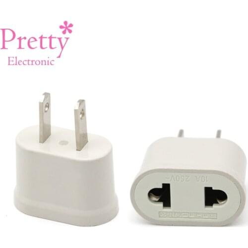 Hot Sale EU EURO Europe to USA US Travel Wall AC Power Mini Lightweight Plug Adapter Charger Outlet Converter 2 Pin Socket