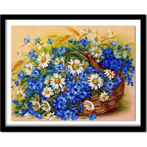 New Needlework Resin Diamond Embroidery basket of flowers Diy Diamond Painting Rhinestones Full Drill Diamond
