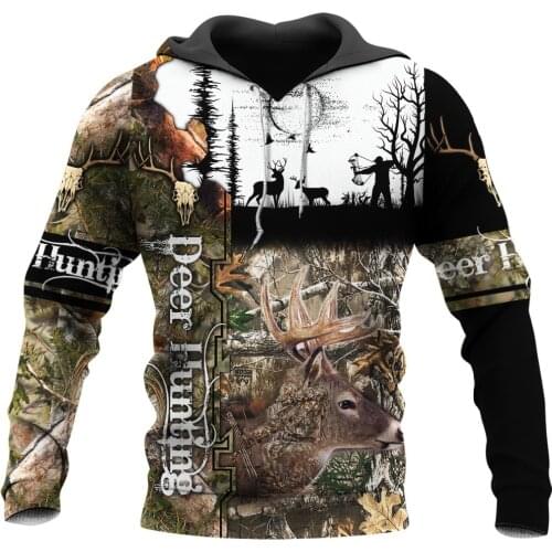 New hoodie Deer Hunting Camo 3D Printed zipper Hoodie Harajuku Fashion Sweatshirt Unisex Casual Jacket
