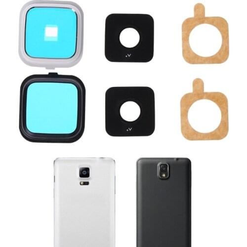 2021 New 1 Set Rear Camera Lens Glass Cover + Frame + Sticker for samsung Note 4
