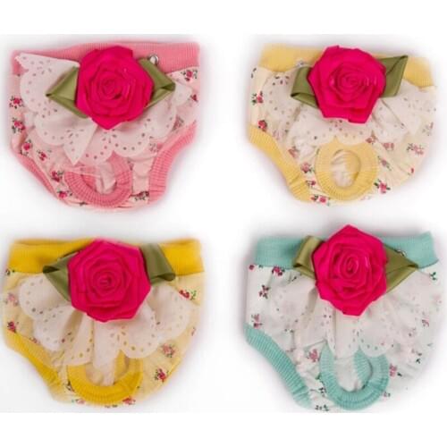 Pet Dog clothes Underwear Cotton Shorts Sanitary dog hygiene physiological Pant Panties dog shorts briefs trousers with flowers