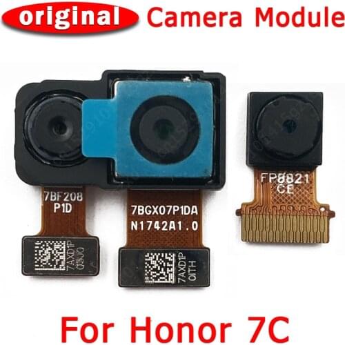 Original Front Rear Back Camera For Huawei Honor 7C Main Facing Camera Module Flex Cable Replacement Spare Parts