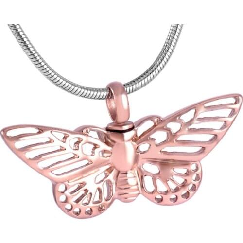 IJD10070 urn necklaces for ashes Necklace Pendant urn Box Butterfly Shape Four Colors can Be Wholesale and Retail