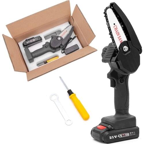 HiLDA 21V Portable Electric Pruning Chainsaw Mini Electric Saw Rechargeable Electric Chain Saw Woodworking with Lithium Battery
