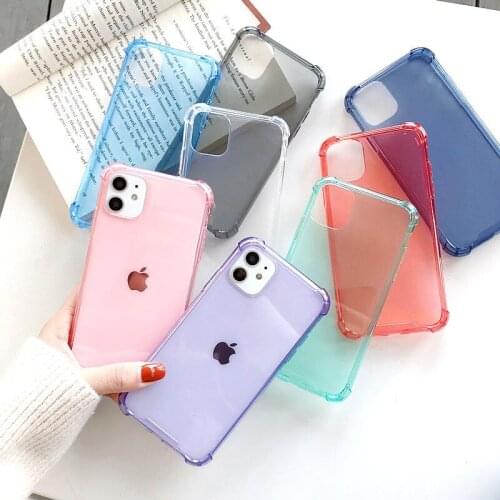Shockproof Phone Case For apple iphone 11 Pro Max 6s 6 7 8 plus xs x xr 6plus SE 2020 Transparent Ultra Thin Colors Cover Cases