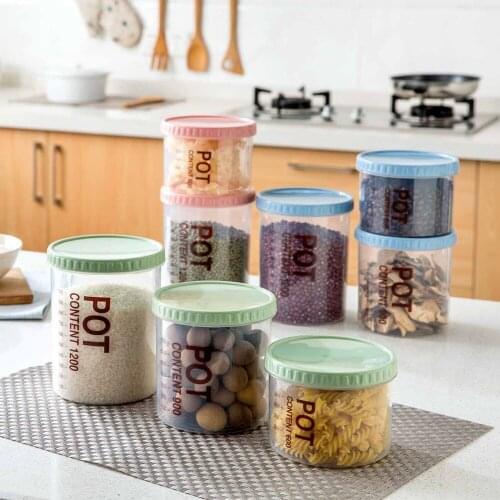 Transparent Sealed Cans Stackable Kitchen Plastic Food Containers Grains Storage Jar Refrigerator Milk Powder Snack Storage Box