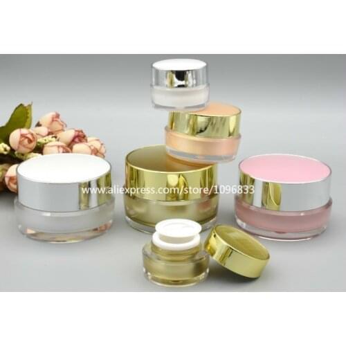 5g 10g 15g 20g 30g Empty Acrylic Bottle Cosmetics Cream Packing Jar Top Grade Sample Box Nail Beauty Glitter Package Container