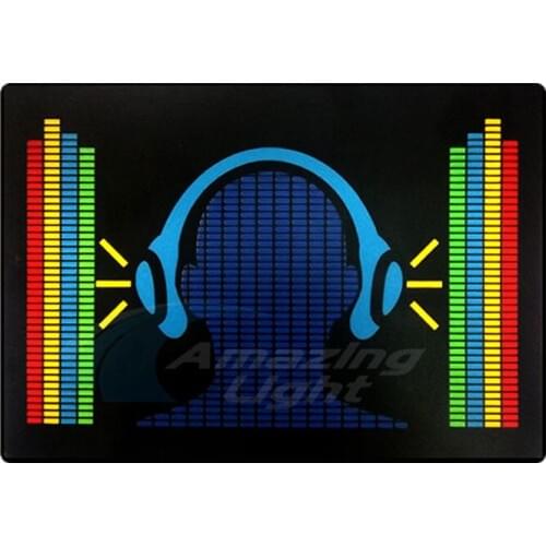 Christmas light up t-shirt party beautiful flash panel t-shirt music sound activated flashing el panel for t-shirt