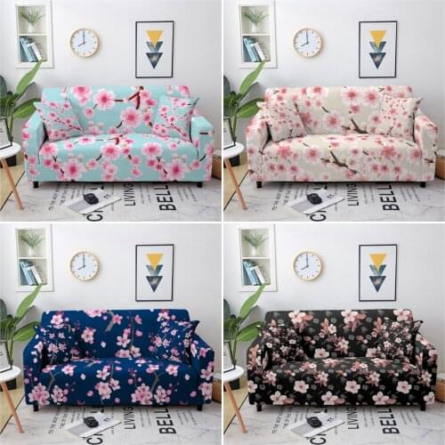 Beautiful Flowers Pattern Sofa Cover Elastic Stretch Polyester Loveseat Couch Cover For Living Room Anti-dust Sofa Slipcover