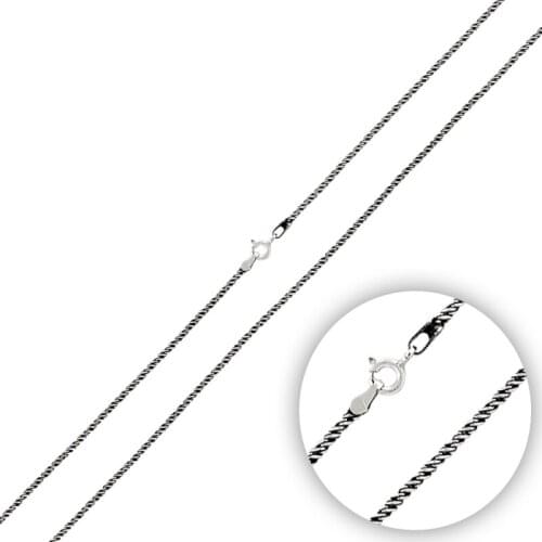 Silverlina Silver 30 Micron Oxidized Auger Chain Necklace
