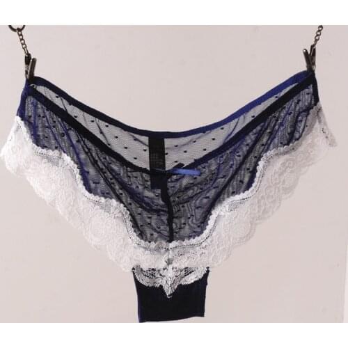 New Sexy Lace Thongs Plus Size Women Thong Gauze G-string Transparent Panties Knickers Lingerie Underwear M L XL