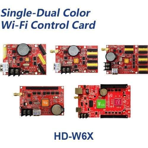 Huidu HD W60 HD W62 HD W63 HD W64 HD W66 HD-W60 LED display controller, Single&double color P10 LED sign module Control card
