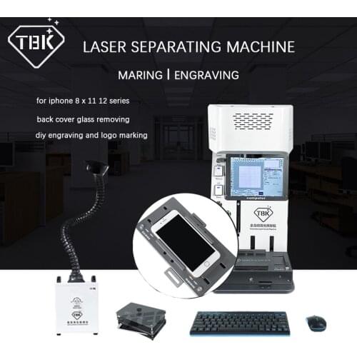 TBK-958B Automatic Laser Separating Machine For iphone12 11 12Pro X XR 8 Black Cover Glass Separator DIY Engraving Marking Tools