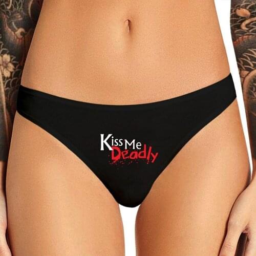 KISS ME DADDY Sexy Lady Girl Funny Panties Womens Fashion Underwear Underpant Brief Female T-Back G-String Thongs for Female