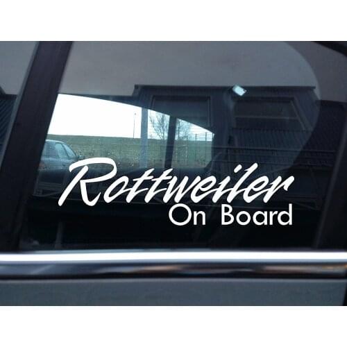 Rottweiler on board dog, window vinyl sticker 15cm
