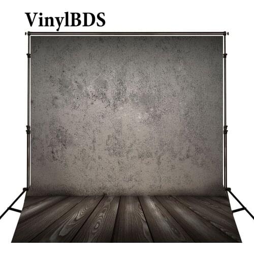 VinylBDS Baby Background Photo Rough Gray Wall Fond De Studio De Wood Texture Floor Photography Backdrops For Photo Studio