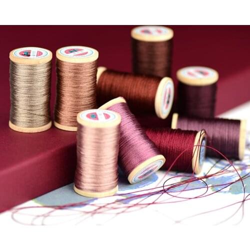 Embroidery thread Tassels Line Roll Of 0.3mm polyamide fibre line Hand-woven 50M High strength 3 Strands Thread brown