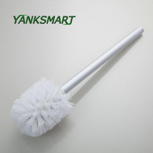 YANKSMART Lavatory Replacement Aluminum WC Bathroom Cleaning Toilet Brush White Head Hold Bathroom Tool