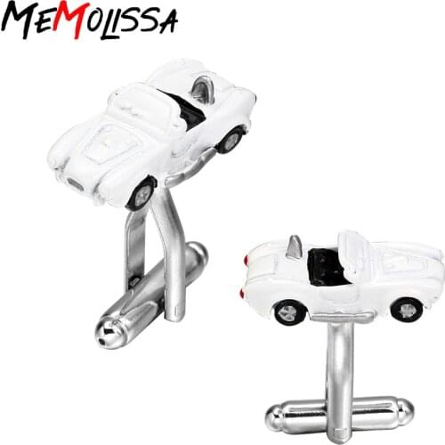 MeMolissa White car modelling of the lacquer that bake cufflinks French men shirts cufflinks sleeve nail factory direct sale