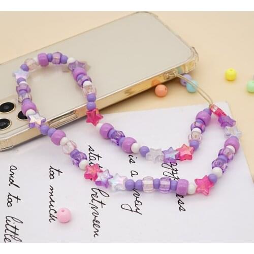 Boho Women Telephone Jewelry Beaded Strap Mobile Case Pendant Chain For Phone Charm String Star Chains Lanyard
