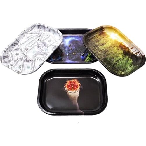 1pc Metal Tobacco Rolling Tray Storage Plate for Smoking Herb Grinder Cigarette Container 180*140mm