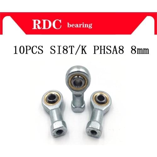 10pcs SI8T/K PHSA8 8mm High quality right hand female thread metric rod end joint bearing M8*1.25mm SI8TK shalft power tool auto