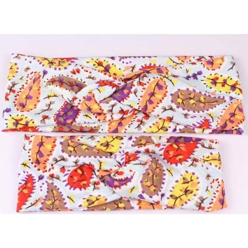 2PCS Mama & Baby Headwear Bowknot Elastic HeadBands For Women Children Tuban Baby HairBands Hair Accessories