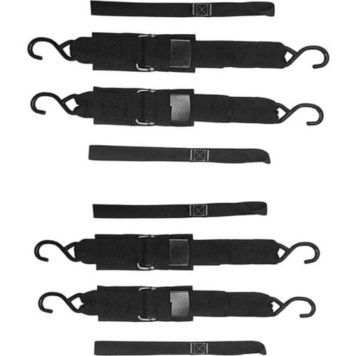 4pcs Boat Winch Strap W/Hook Speedboat Yacht Trailer Tow Straps Trailer Rope Alloy Steel Polyester Rope Emergency Kit 47.24*197"