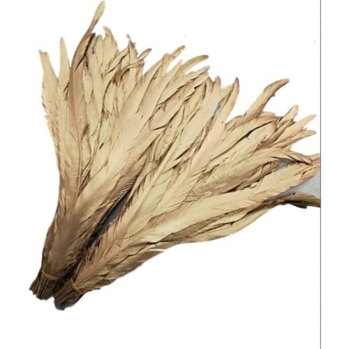50pcs/lot Gold Chicken Tail Feathers For Crafts 14-16 Inches / 35-40cm DIY Cock Feathers Wedding Jewelry Decoration Plumes