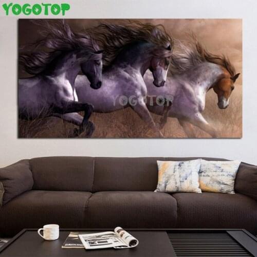 Diy Diamond Painting Abstract art three galloping horses Diamond Embroidery Full square round drilling 5d Mosaic kits YY4824