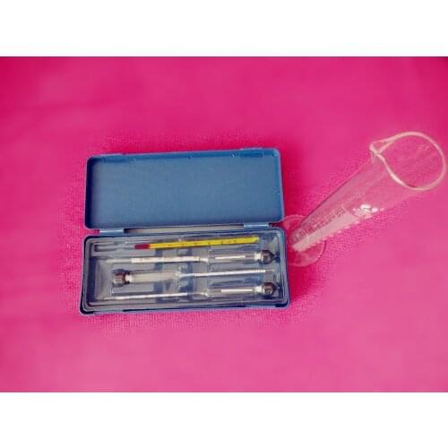 FreeShipping Alcohol Meter Hydrometer Thermograph Usedto Test alcohol level For Homebrewing distillation With Groduated cylinder