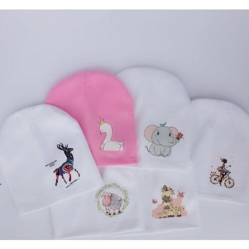 Brand Baby Hat Knit Cotton Cartoon elk unicorn Print Baby Cap For Boy Girls Spring Autumn Winter Childrens Hats Child Beanie