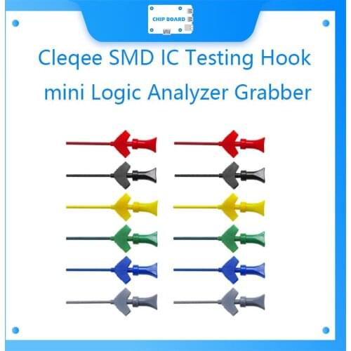 Cleqee SMD IC Testing Hook mini Logic Analyzer Grabber Internal Spring probes clips jumper connect Dupont Test Lead Accessory