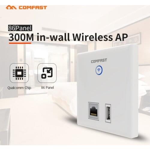 Comfast 300Mbps 16M Flash 64M DDR 48V POE RJ45+RJ11 86 Panel AP CF-E536N