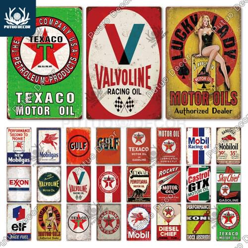 Motor Oil Plaque Tin Signs Vintage Metal Sign Retro Garage Decor Plaque Metal Vintage Bar Pub Garage Gas Station Decorative