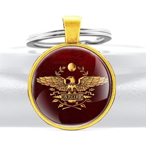 Classic SPQR Roman Empire Design Key Chain Vintage Men Women Roman Empire Pendant Key Rings Jewelry