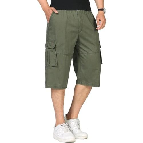 Summer Breeches Men Military Tactical Cargo Short Male Casual Cotton Short Pant Army Green Baggy Capris Plus Size XXXL 4XL 5XL