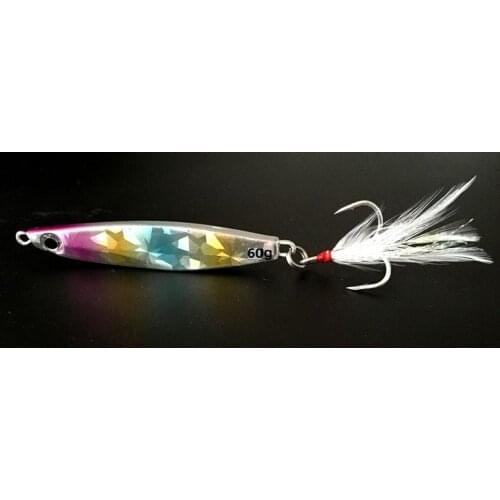 Hot Sale 60g Metal Lure Fishing Spoon Freshwater Fishing Hard LureSliceJigBait Spoon Fishing Tackle Metal Jigging